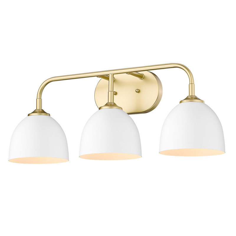 Ringwood 3-Light Dimmable Bathroom Light, Or olympique, Blanc mat