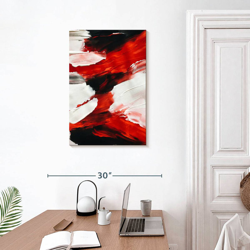 Avery - rouge abstrait, H 30 po x l 20 po