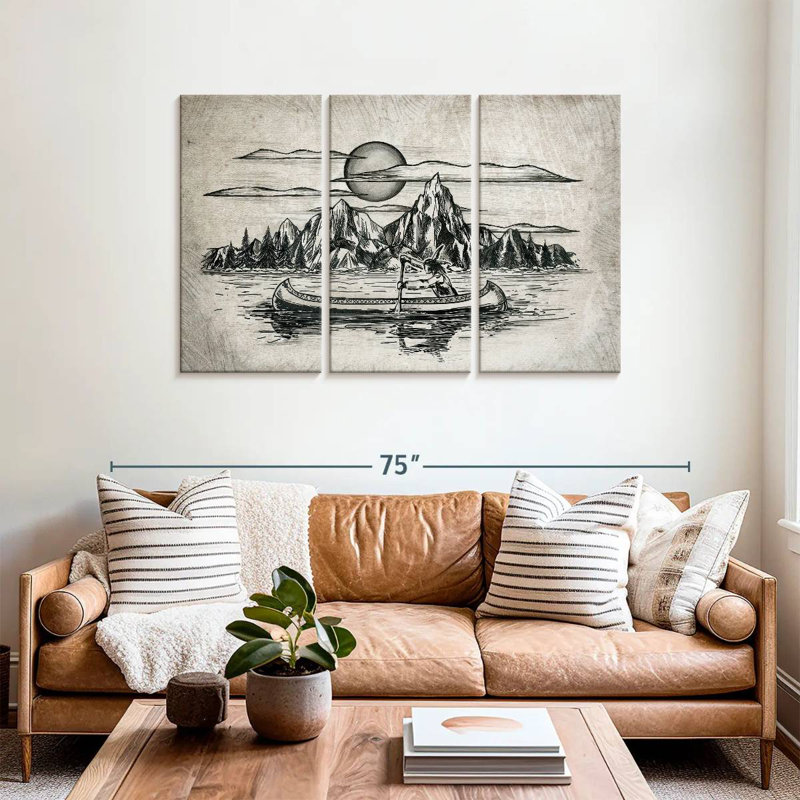 Lelar Indian In Canoe, 36" H x 57" W