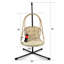 Fauteuil pivotant intérieur et extérieur, chaise suspendue en osier de rotin avec support de type C, avec coussin et coussin, pliable-1296804451-1296804461