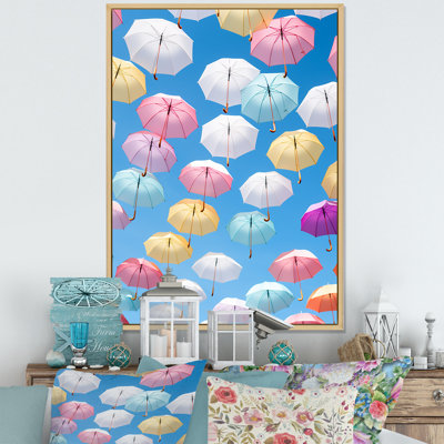 «Multicolor Umbrellas Modern Photo I», reproduction sur toile