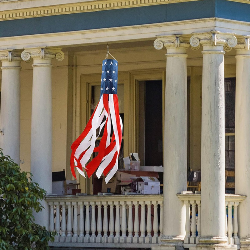 4ème décorations du 4 juillet - Manche à air robuste pour drapeau patriotique pour l'extérieur (ensemble de 2)