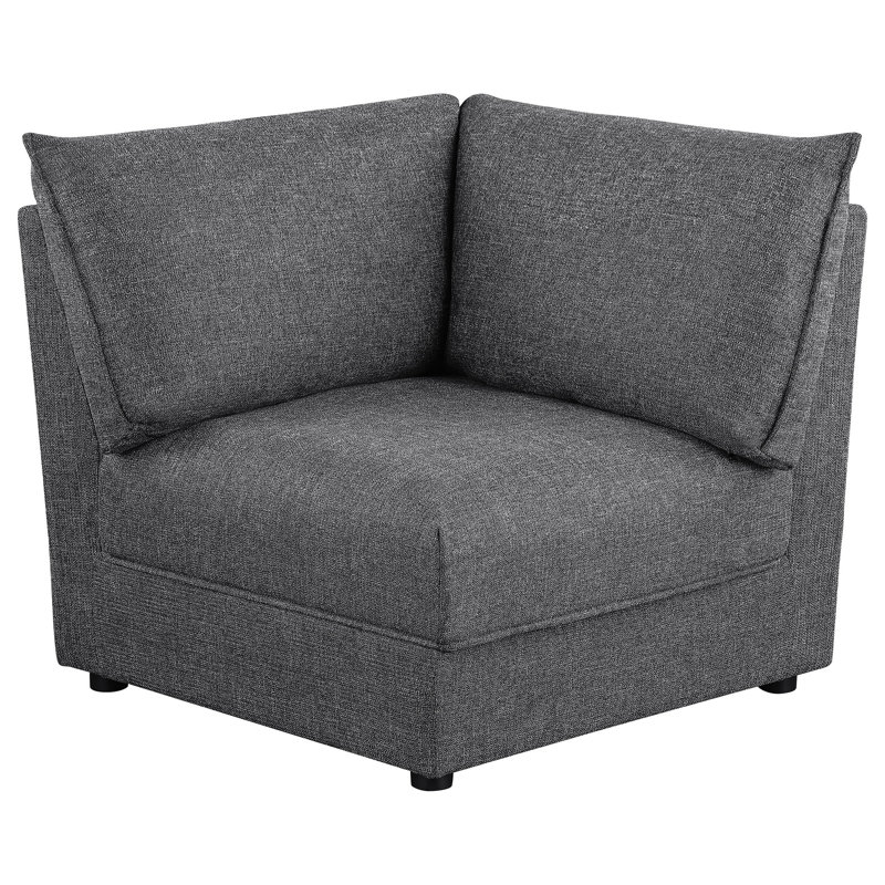 Chaise d'angle rembourrée Barely Black, Gris / Noir