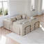 Canapé-lit convertible 3 pièces 78,7 po avec oreiller cylindrique et canapé-lit pliable en chenille avec poche latérale-528667231