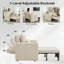  Fauteuil convertible 3-en-1 en lin 87 po avec dossier réglable et sac de rangement-708993983