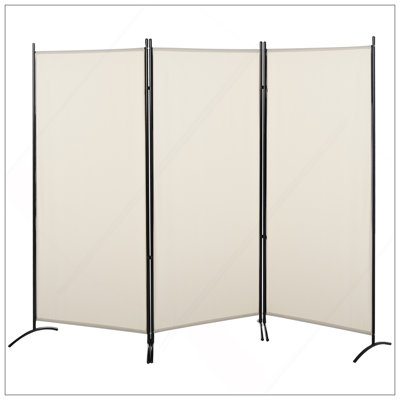 Paravent 6 "à 3 panneaux, écran d'intimité pour la maison, beige, facile à assembler et à ranger