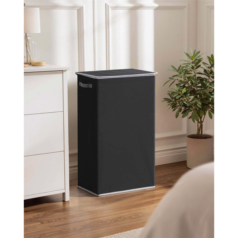 Bhargava Fabric Laundry Hamper with Handles, Black