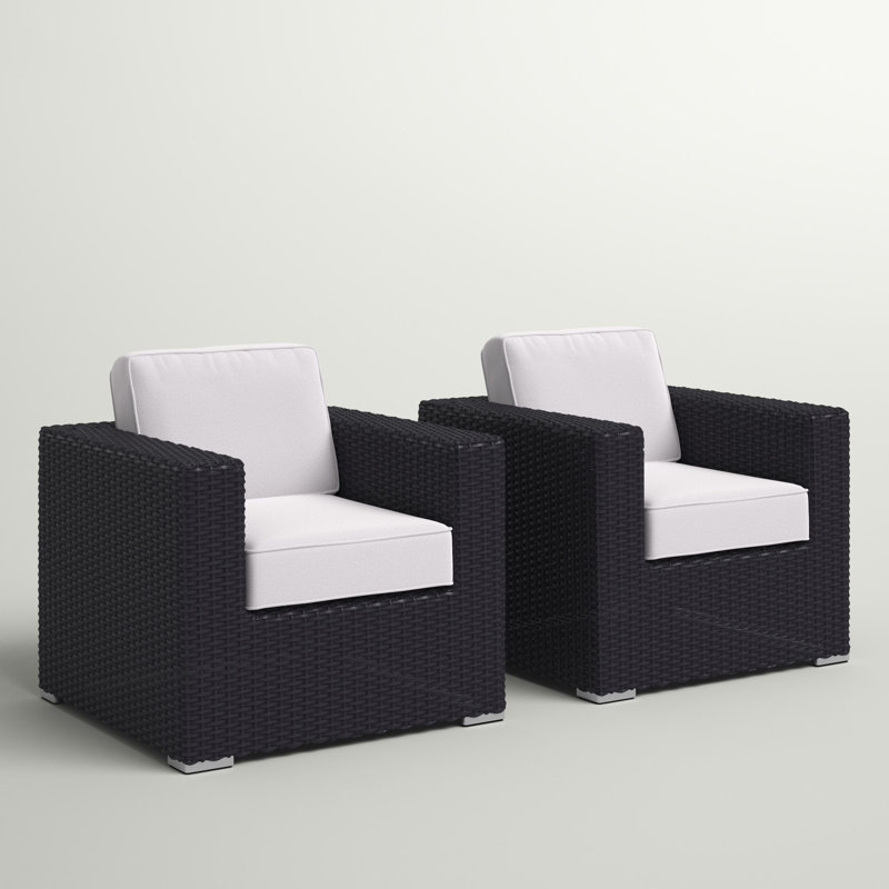 Chaise de patio avec coussins Northridge, Noir