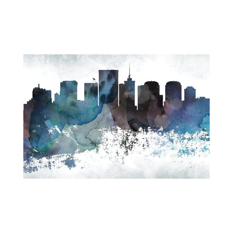 Richmond Bluish Skyline by WallDecorAddict - Wrapped Canvas Gallery-Wrapped Canvas Giclée, 20.32cm H x 30.48cm W x 1.91cm D