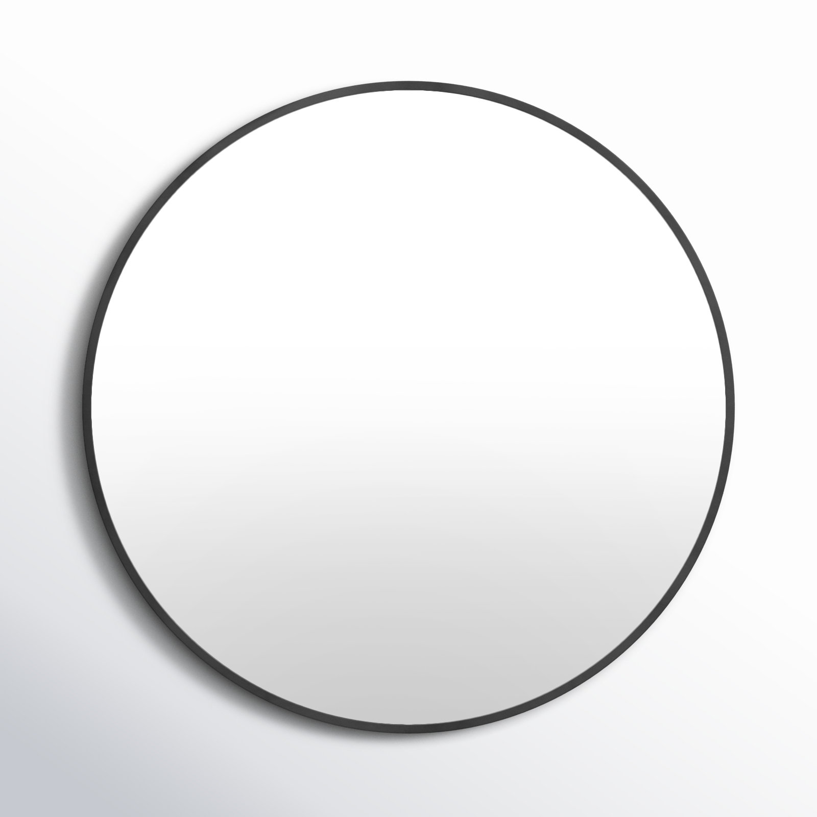 Hub Rubber Round Mirror, Black, 37'' x 37''