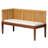 Bearnard Bali & Pari Tabanan Modern Bohemian Nautral Brown Rattan And Brown Acacia Wood 2-Piece Dining Nook Banquette Set