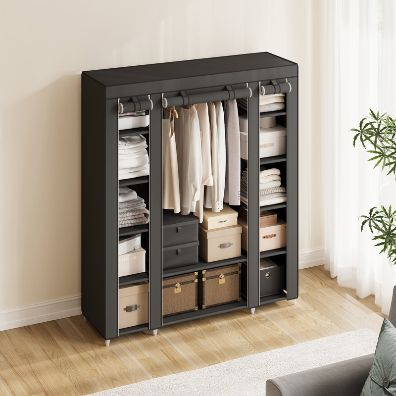 Mccaskill 150cm Portable Wardrobe, Black