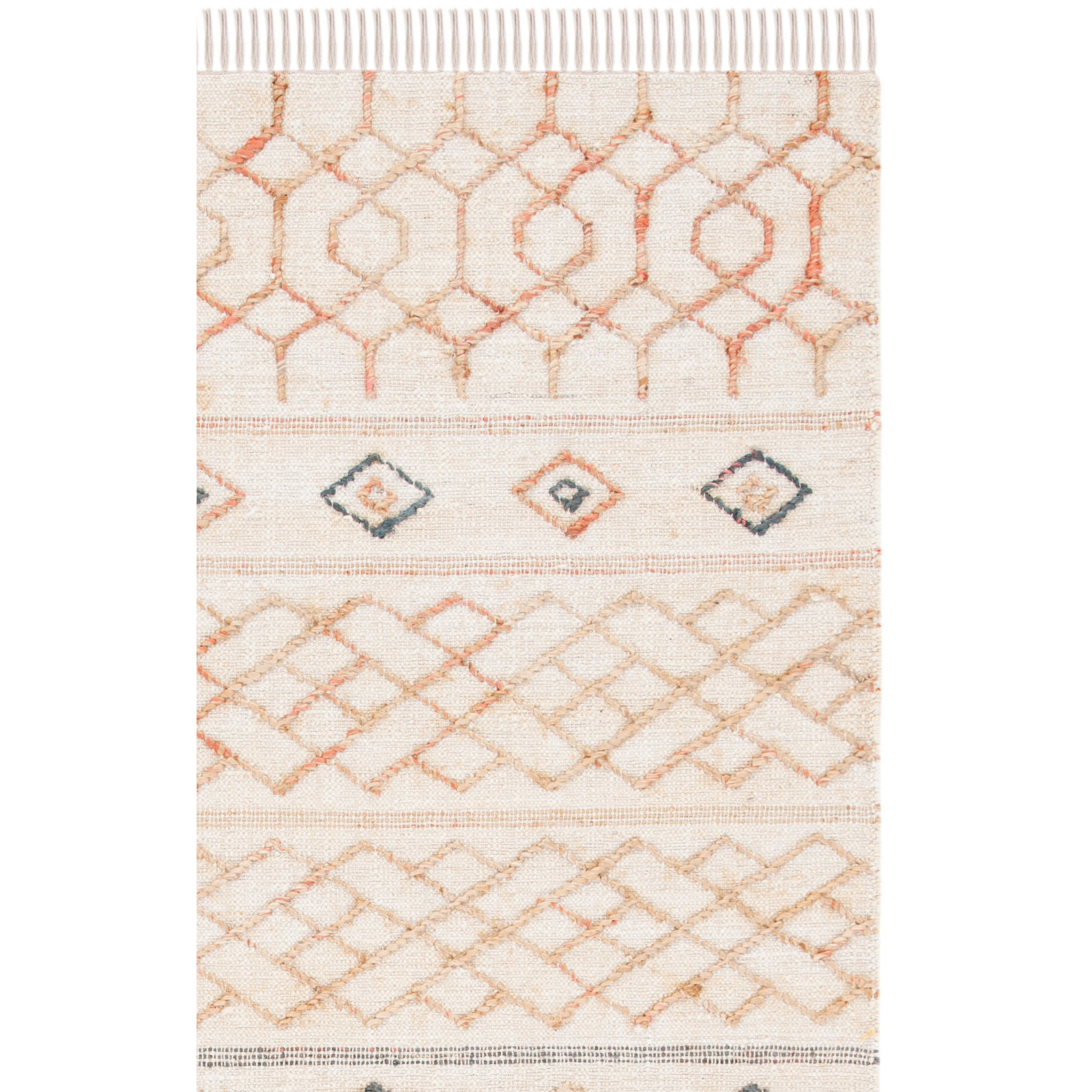 Kiya Natural Ivory Hand-Loomed Jute Rug, Square 6'