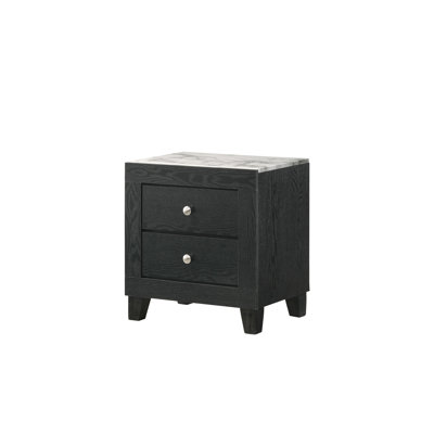 Table de chevet 2 tiroirs Modern White