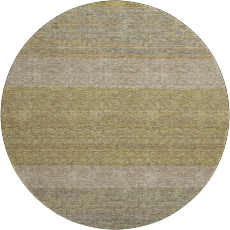 Premium Machine Washable Brennon AMF1624 Stripes Rug, Round 8'