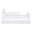 Lit plateforme simple en bois avec garde-corps et deux tiroirs de rangement-169029991-169029988
