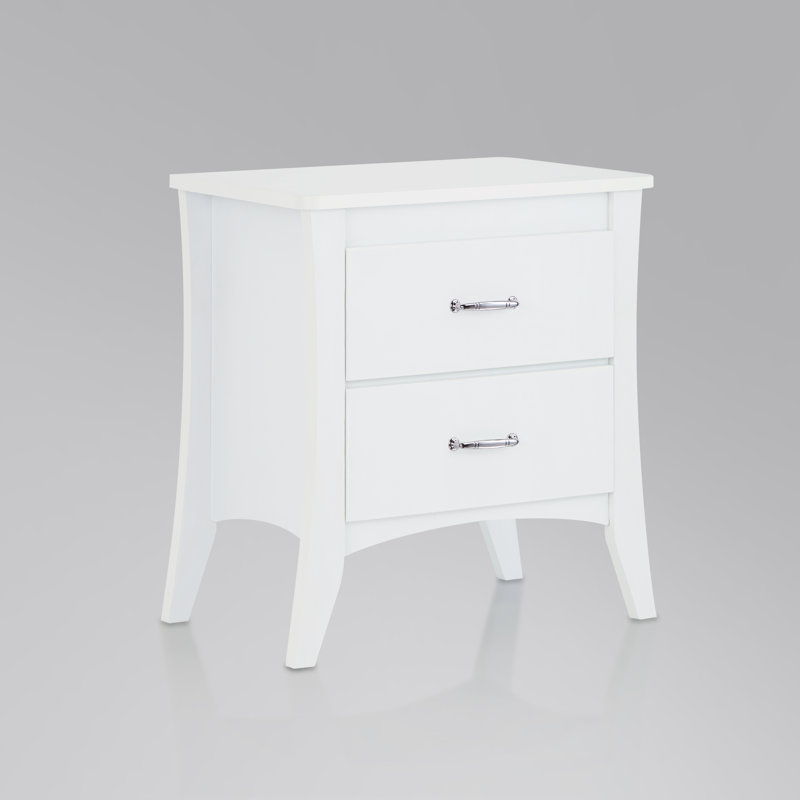 White 2-Drawer Nightstand