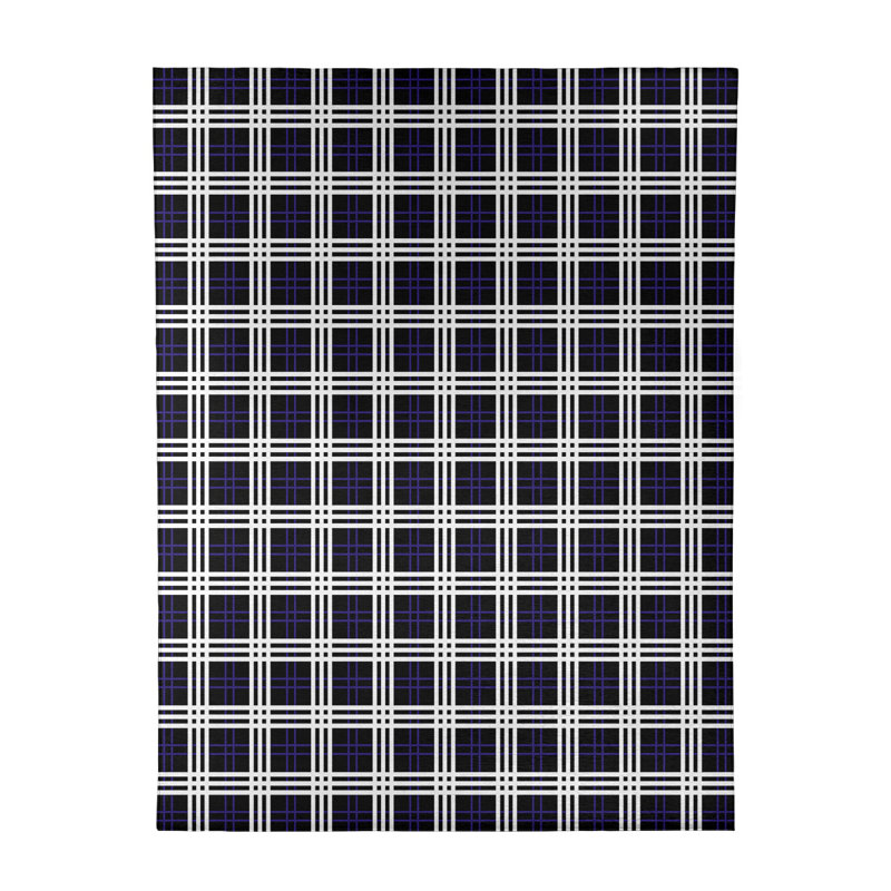 Tapis noir à carreaux, Rectangle 8 pi x 10 pi