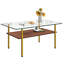 Table basse avec plateau en verre trempé-754428024