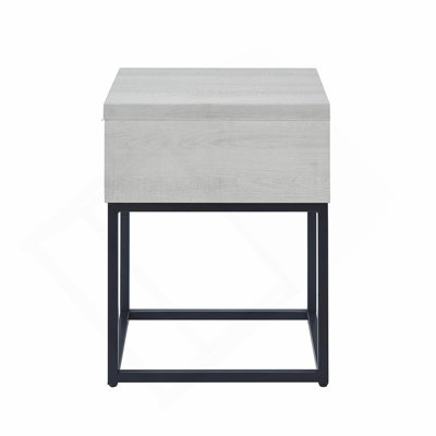 Table d'appoint de rangement contemporaine, blanche
