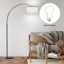 Lampe sur pied arquée 78,7 po Asem avec télécommande, ampoule DEL incluse et grand abat-jour Asem-845758606-819567389