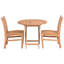 3 Piece Teak Wood Outdoor Patio Dining Set Including 36" Round California Table And 2 Abaco Side Chairs