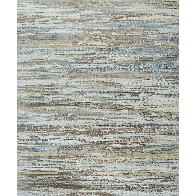 Contemporary One-of-a-Kind Rectangle 8 X 10'1" Hand Knotted Area Rug