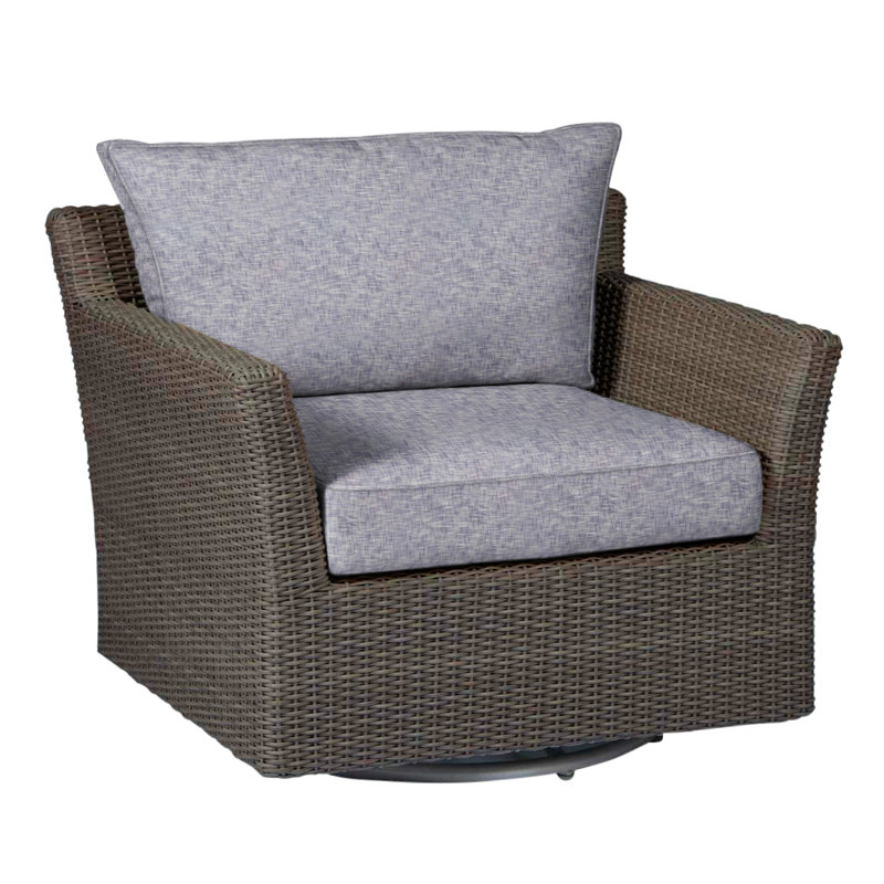 Fauteuil pivotant club tissé - noyer noir, InsideOut® Rollo ‑ lin dentelle, Welt, Noyer noir