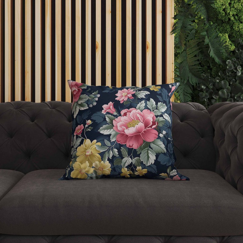 Coussin intérieur / extérieur English Twilight , Bleu, H 16 po x l 16 po