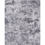 Abstract Area Rug in Gray/Ivory