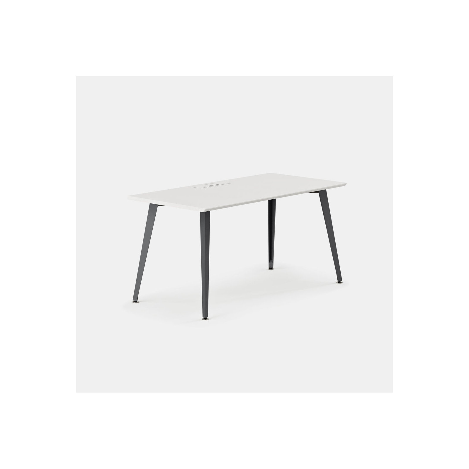 Office Desk, Charcoal, White, 30" H x 60" W x 30" D