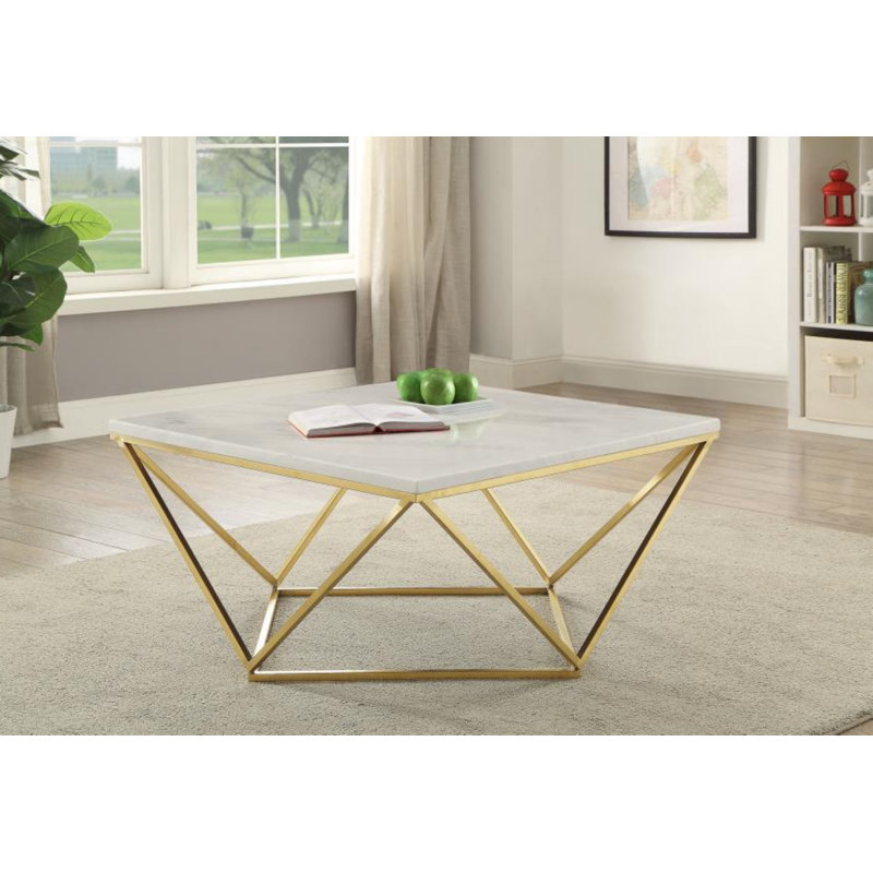 Table basse Akela, Doré, 16.5" H x 36" L x 36" W