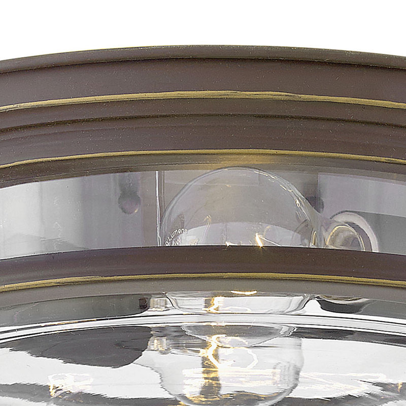 Hadley Two-Light Flush Mount Ceiling Light, Clear, Oil Rubbed Bronze, Incandescent