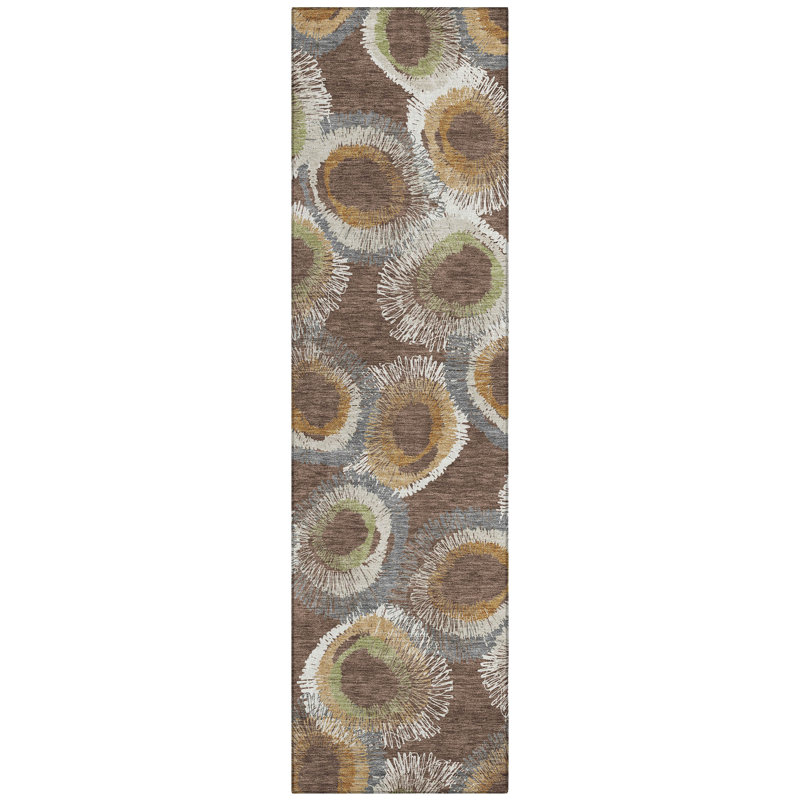 Machine Washable Indoor/Outdoor Corbin ACN2278 Geometric Rug, Runner 2'3" x 7'6"