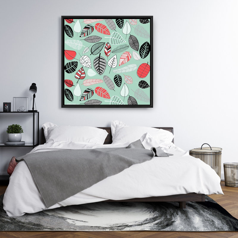 «Turquoise Leaf Patterns» sur toile