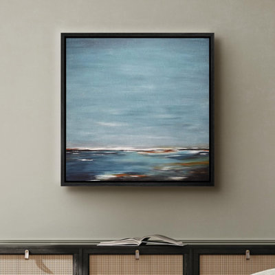 Abstract Landscape " Dark Blue, Brown And White Color Field Abstract Shapes Illustrations Minimalism Dramatic Multicolor "