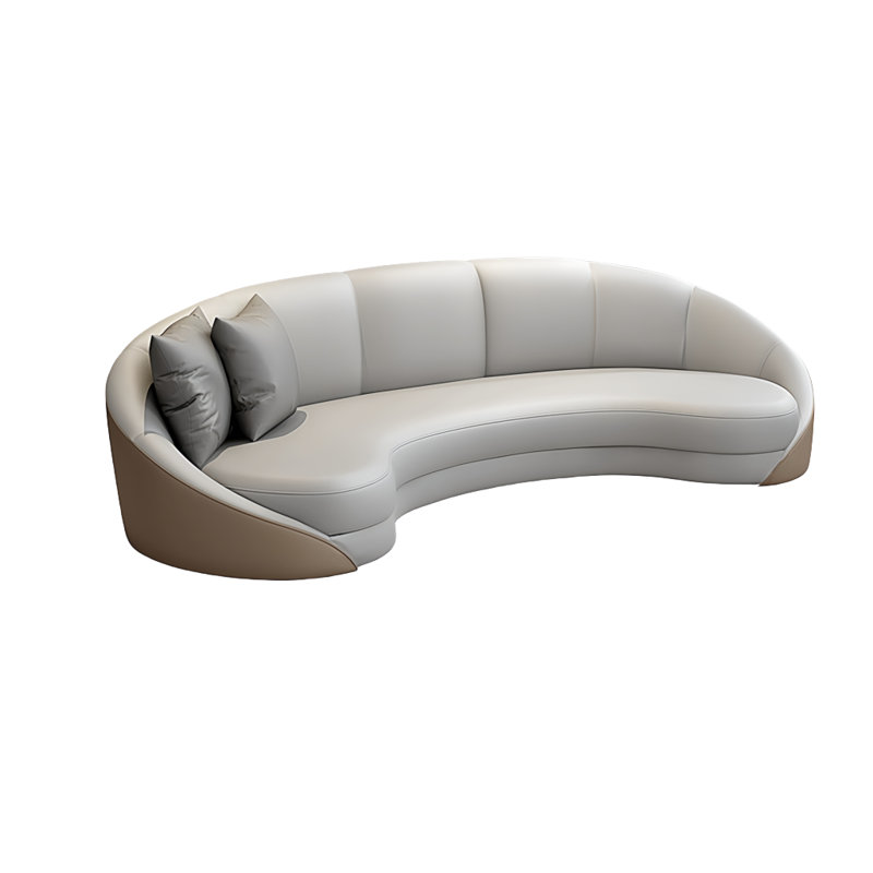 Curvilinear sofa, Off-white/Coffee