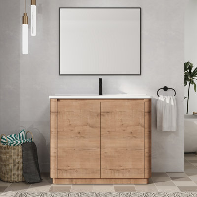 Meuble-lavabo simple autoportant 40 po avec comptoir en céramique 40 po