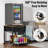 Mobile Mini Fridge Stand With Storage, Height-Adjustable Mini Beverage Fridge Table, Coffee Bar