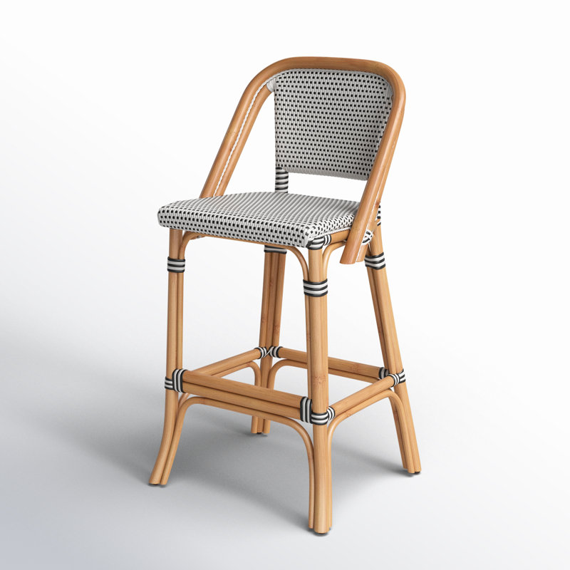 28" Bar Stool, Black/White