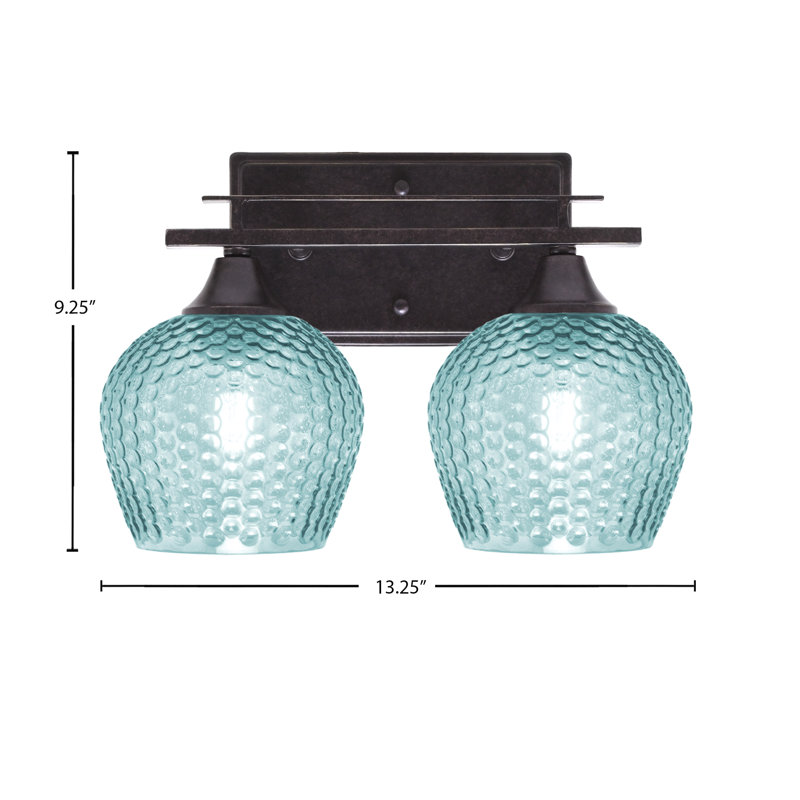 Éclairage de salle de bain à intensité variable à 2 lumières Uptowne, Turquoise