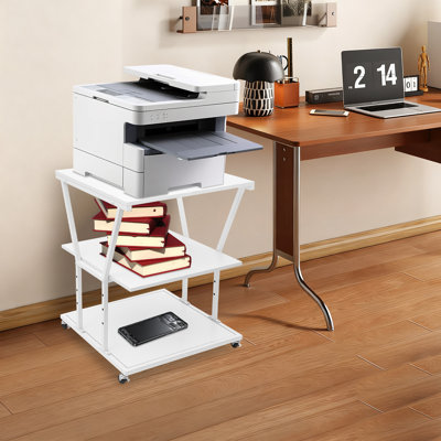 Support pour imprimante à 3 niveaux pour la maison / bureau, chariot de rangement pour imprimante, support pour imprimante avec conception réglable