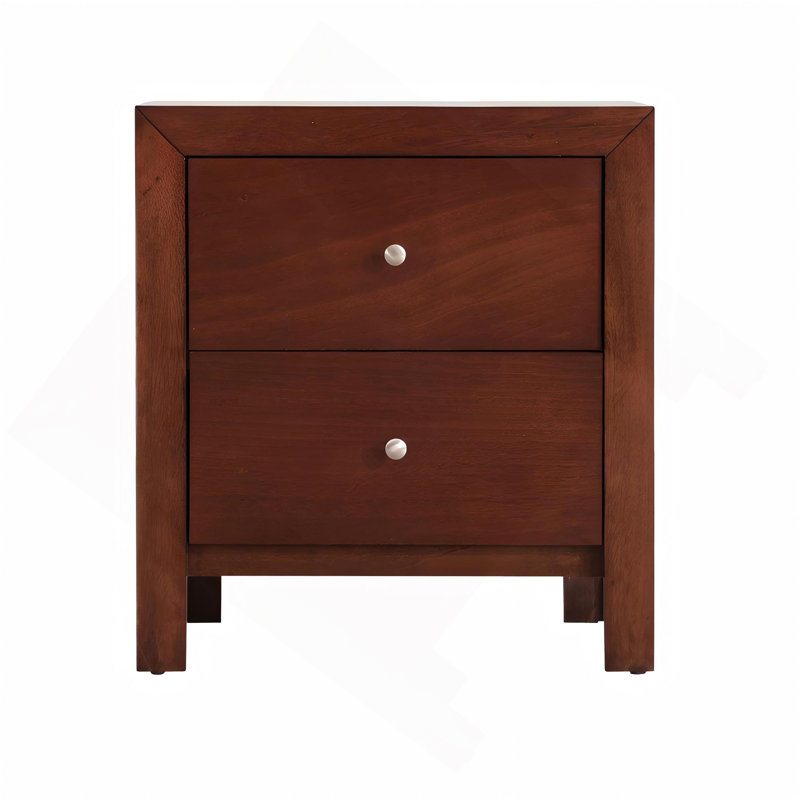 Table de chevet élégante avec rangement en cerisier, Cerisier