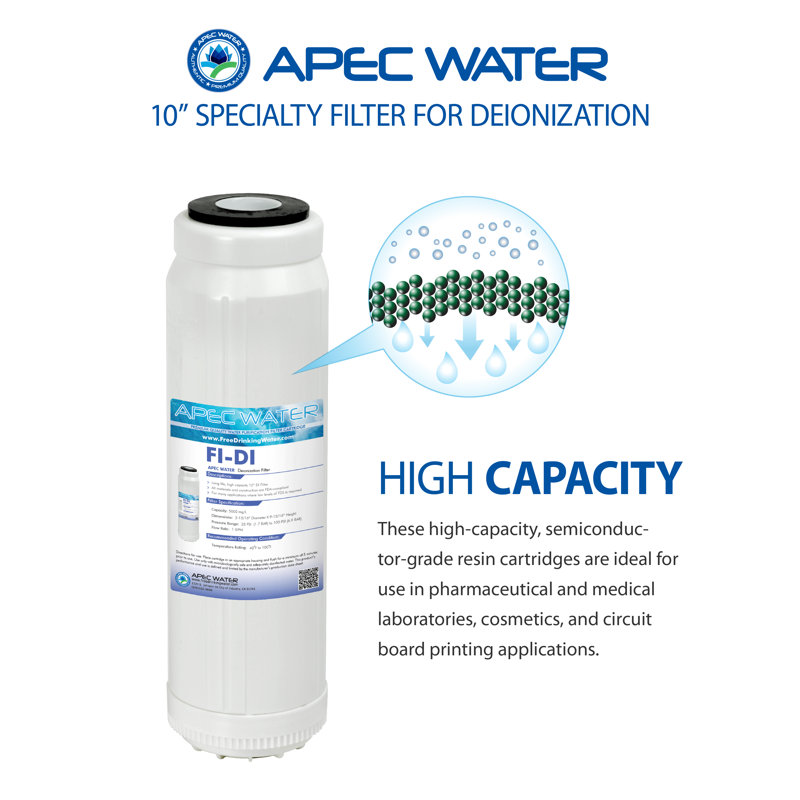 Cartouche de déionisation à lit mixte 10 po APEC Water Systems