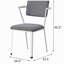Chaise de bureau grise et blanche à dossier ouvert