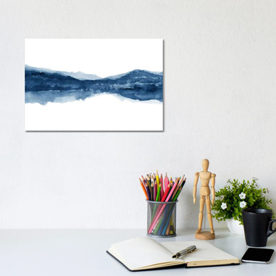 Aquarelle paysage X - Bleu marine par Nouveau Prints - Toile tendue, estampe numérique sur toile tendue