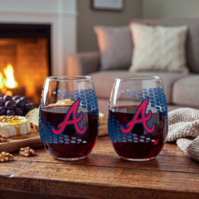 MLB Officially Licenced Stemless Wine Glass Set, 17oz, Set of 2
