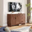 Buffet 59,1 "en noyer avec 2 portes et 3 tiroirs pour le couloir du salon-1515399877