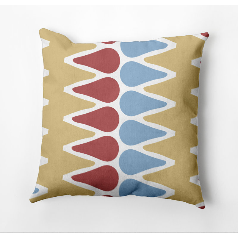 Upscale Getaway Square Throw Pillow, 26"x26", Yellow/Orange/Light Blue