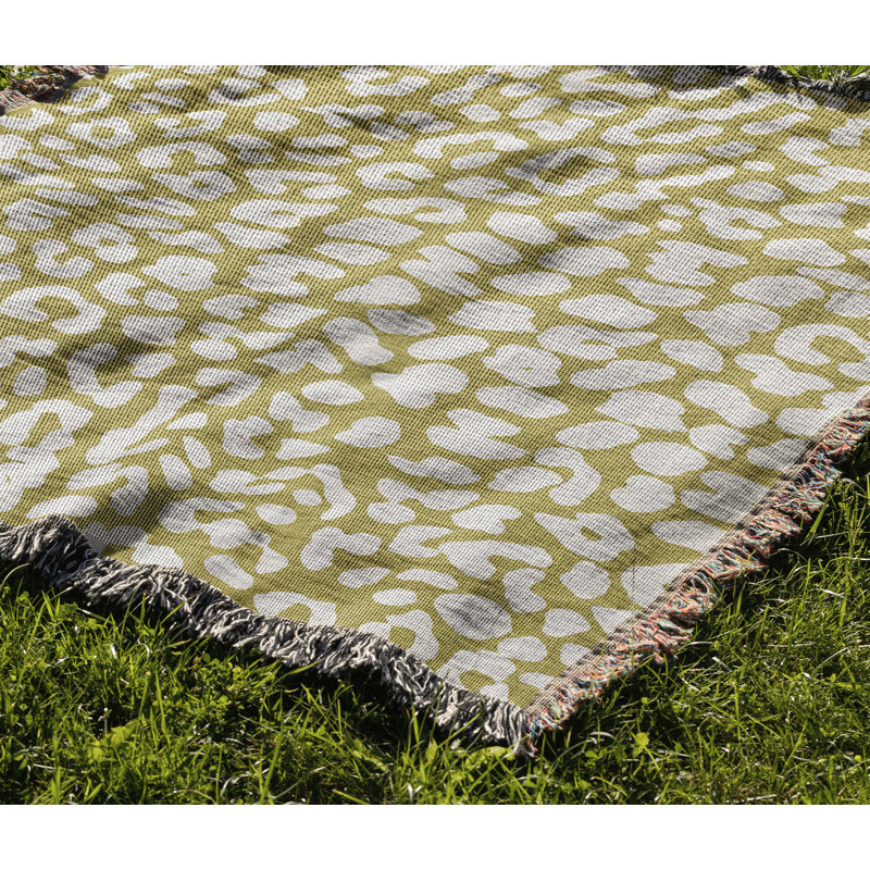 Jeté en mélange de coton Delo, Chartreuse, L 80 po x l 60 po